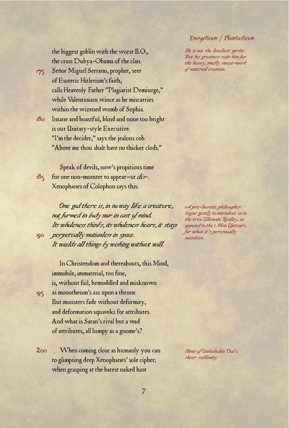 page 7 of Energeticum - Phantasticum, A Profane Epyllion, written in seven cantos by Tom Bradley